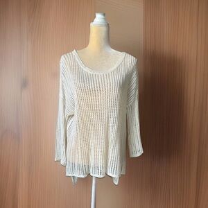 Denim & Supply Ralph Lauren Women's Sweater Top Ivory Open Knit Size M